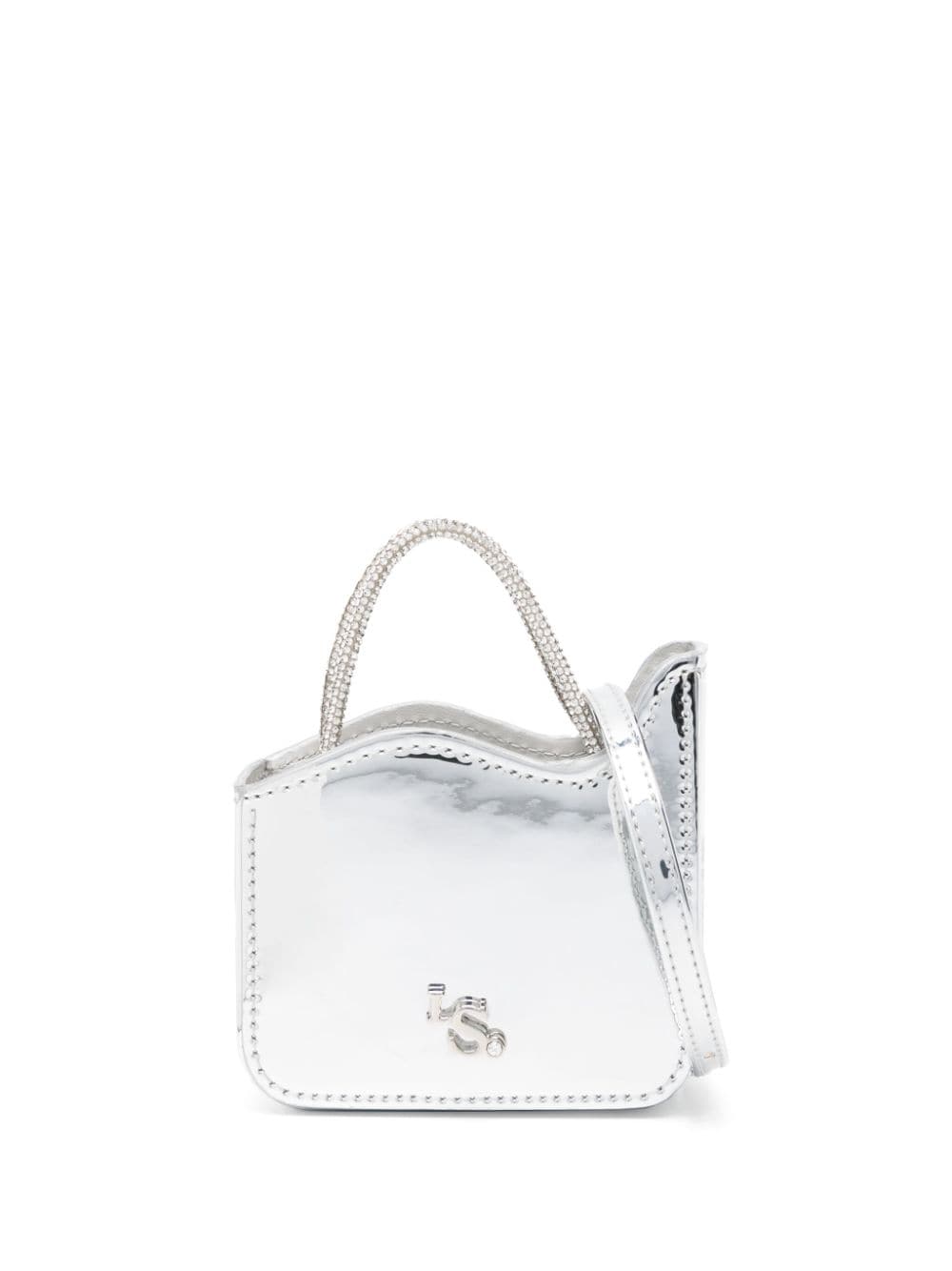 Le Silla Ivy crystal-handles faux-leather mini bag - Silver von Le Silla