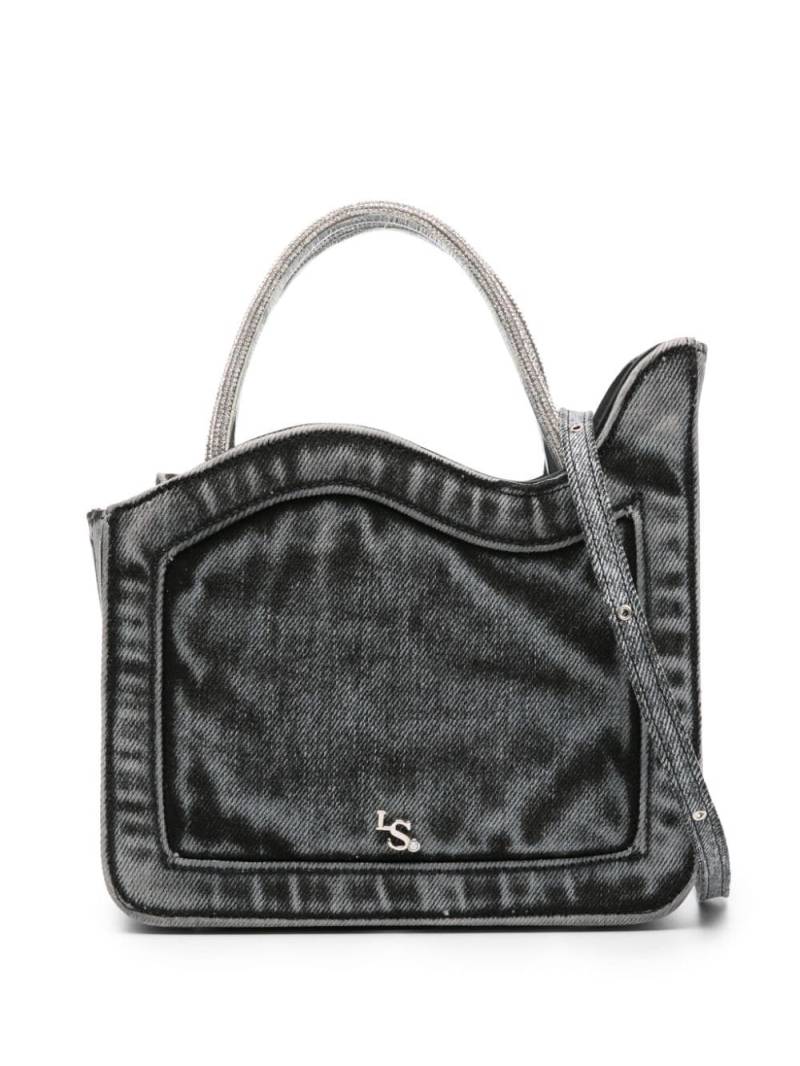 Le Silla Ivy distressed-denim mini bag - Black von Le Silla
