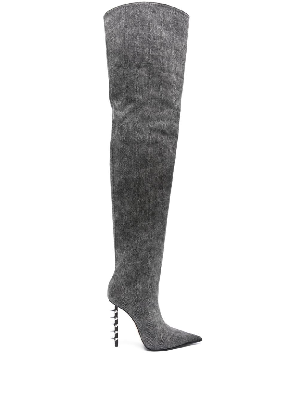 Le Silla Jagger 125mm denim knee boots - Grey von Le Silla