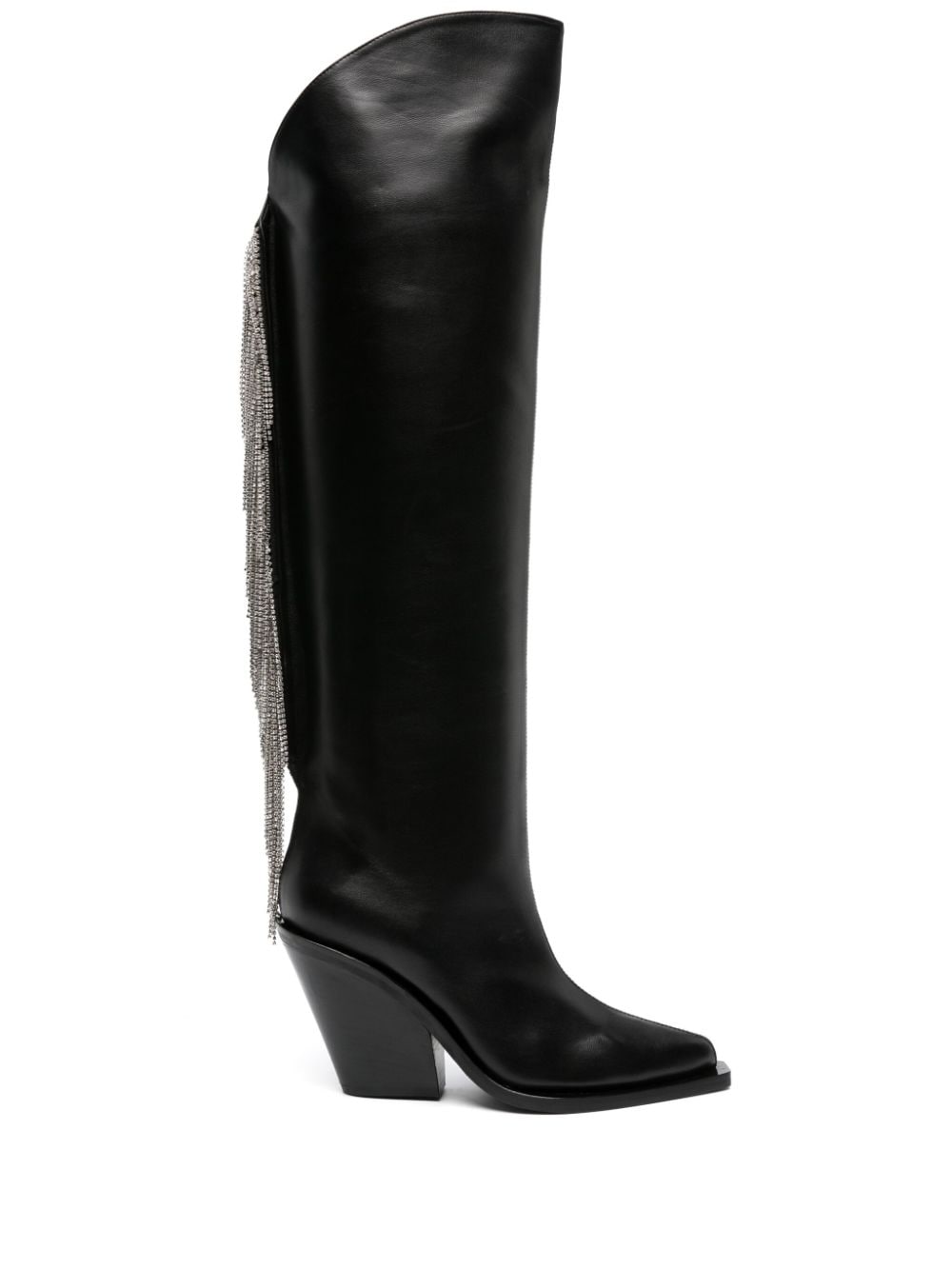 Le Silla Jewel 100mm crystal-fringe cowboy boots - Black von Le Silla