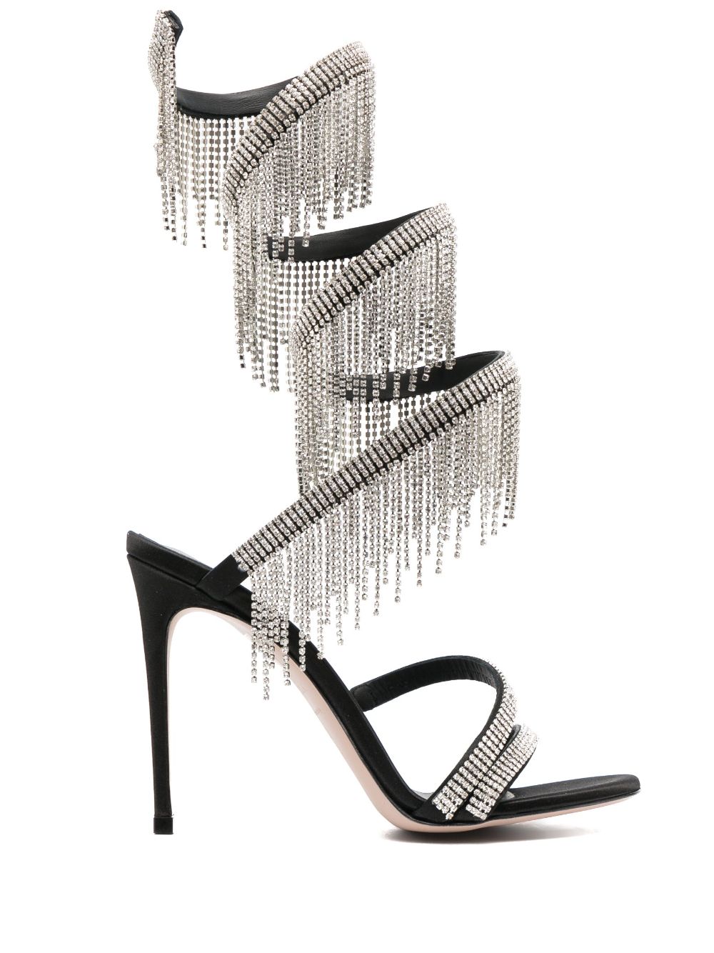 Le Silla Jewels 105mm fringe-detail sandals - Black von Le Silla