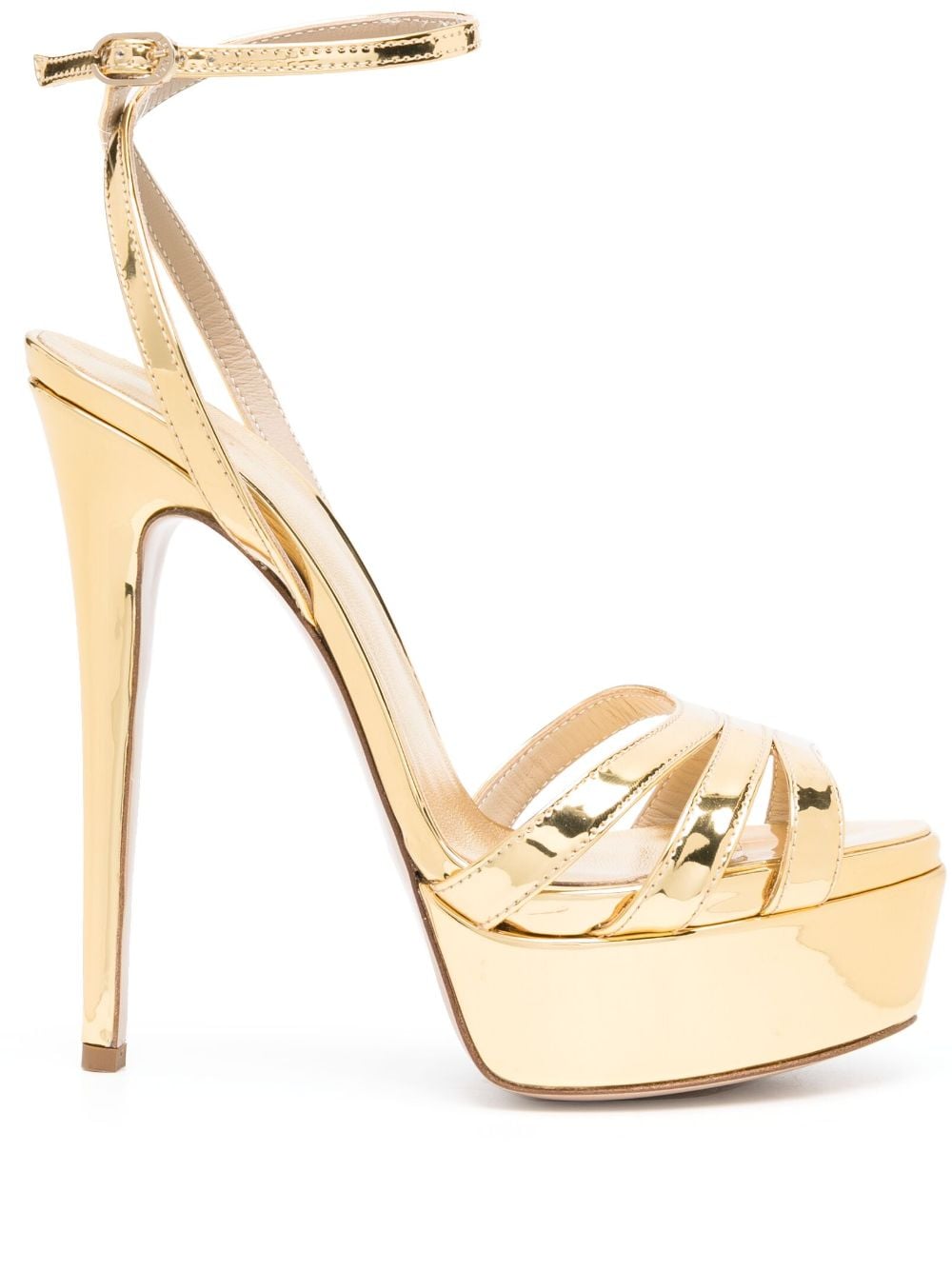 Le Silla Lola 140mm leather platform sandals - Gold von Le Silla