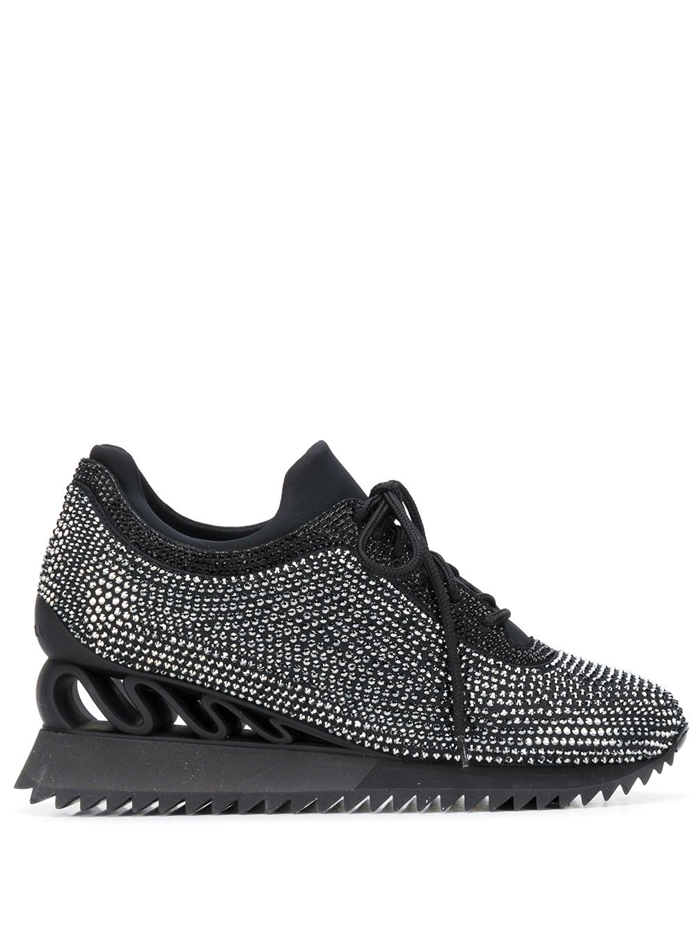 Le Silla Reiko Wave crystal-embellished sneakers - Black von Le Silla