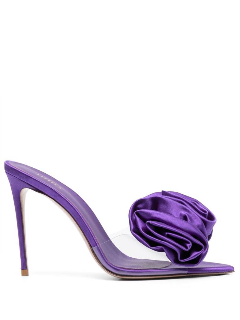 Le Silla Rose 110mm floral-appliqué sandals - Purple von Le Silla