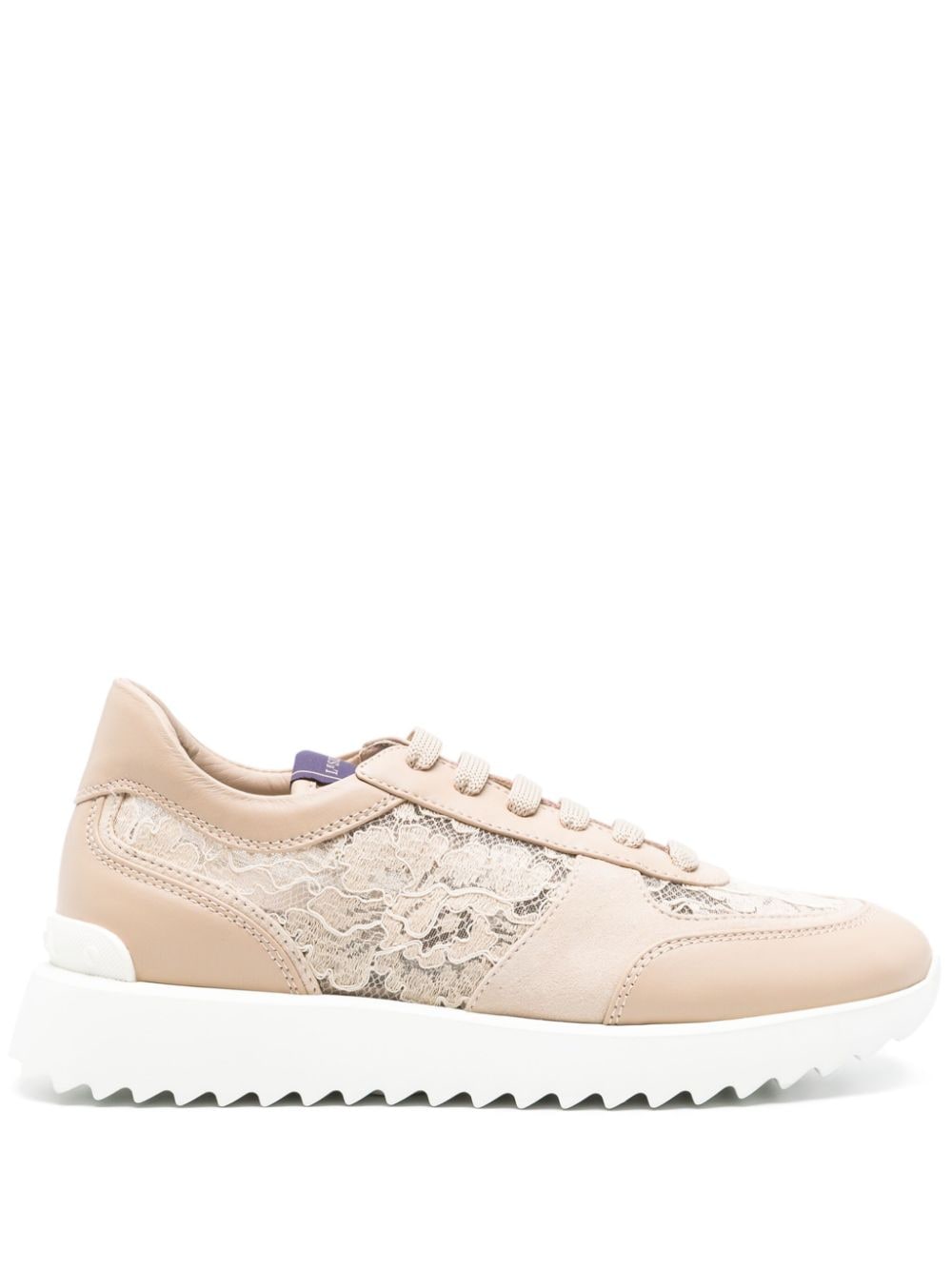 Le Silla chantilly-lace leather sneakers - Neutrals von Le Silla