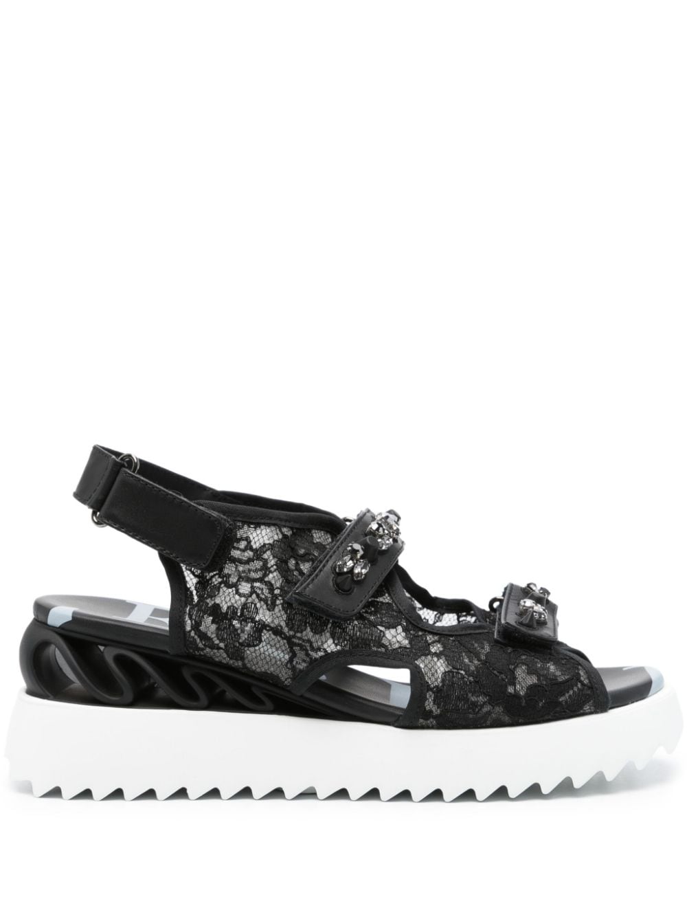 Le Silla gem-embellished laced sandals - Black von Le Silla