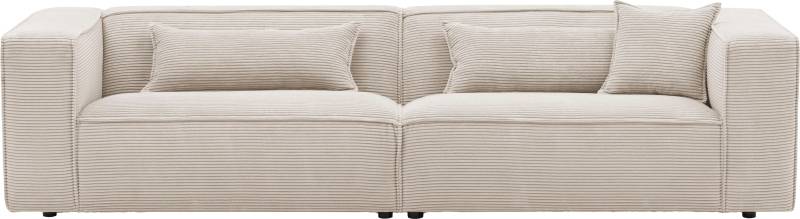 LeGer Home by Lena Gercke 3-Sitzer »PIARA, Couch mit Kedernaht, Sofa in Cord oder Leinenoptik«, schwarze Füsse, bequemer Sitzkomfort von LeGer Home by Lena Gercke