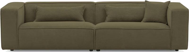 LeGer Home by Lena Gercke 3-Sitzer »PIARA, Couch mit Kedernaht, Sofa in Cord oder Leinenoptik«, schwarze Füsse, bequemer Sitzkomfort von LeGer Home by Lena Gercke