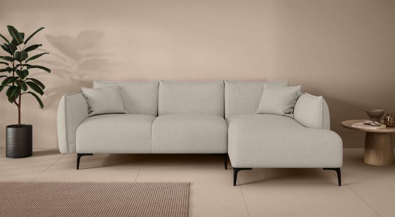 LeGer Home by Lena Gercke Ecksofa »Adelita mit Ottomane links oder rechts bestellbar, B/H/T 270/97/168«, L-Form mit Wellenunterfederung, enthält 2 Zierkissen von LeGer Home by Lena Gercke