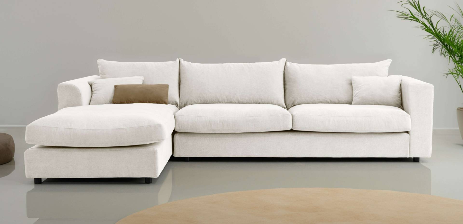 LeGer Home by Lena Gercke Ecksofa »Avelina«, (2 St.), Breite 297 cm, in Cord- und Chenille- Stoff, Rückenkissen mit Federn von LeGer Home by Lena Gercke