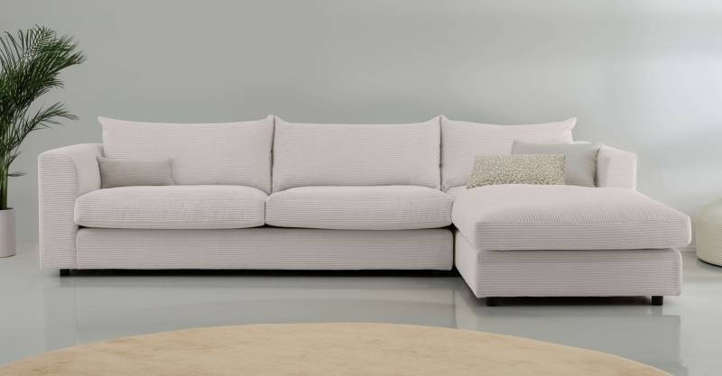 LeGer Home by Lena Gercke Ecksofa »Avelina«, (2 St.), Breite 297 cm, in Cord- und Chenille- Stoff, Rückenkissen mit Federn von LeGer Home by Lena Gercke