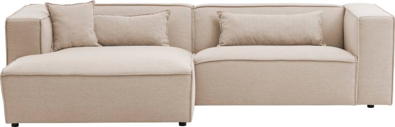 LeGer Home by Lena Gercke Ecksofa »PIARA mit Kedernaht in Cord oder Leinenoptik, moderne Couch in L-Form«, wahlweise Ottomane rechts/links, schwarze Füsse, bequemer Sitzkomfort von LeGer Home by Lena Gercke