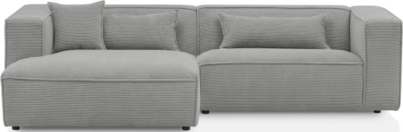 LeGer Home by Lena Gercke Ecksofa »PIARA mit Kedernaht in Cord oder Leinenoptik, moderne Couch in L-Form«, wahlweise Ottomane rechts/links, schwarze Füsse, bequemer Sitzkomfort von LeGer Home by Lena Gercke
