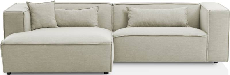 LeGer Home by Lena Gercke Ecksofa »PIARA mit Kedernaht in Cord oder Leinenoptik, moderne Couch in L-Form«, wahlweise Ottomane rechts/links, schwarze Füsse, bequemer Sitzkomfort von LeGer Home by Lena Gercke