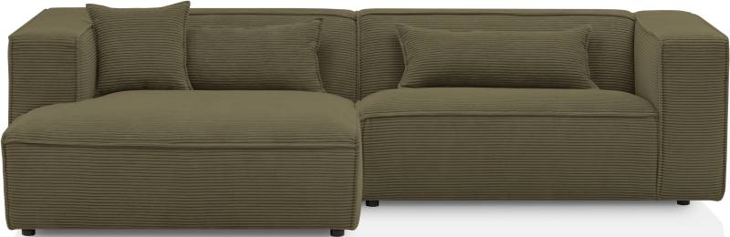 LeGer Home by Lena Gercke Ecksofa »PIARA mit Kedernaht in Cord oder Leinenoptik, moderne Couch in L-Form«, wahlweise Ottomane rechts/links, schwarze Füsse, bequemer Sitzkomfort von LeGer Home by Lena Gercke