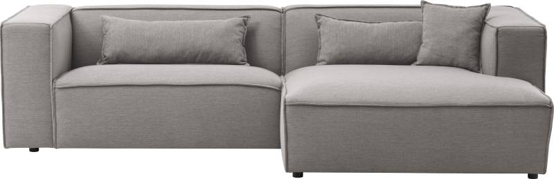 LeGer Home by Lena Gercke Ecksofa »PIARA mit Kedernaht in Cord oder Leinenoptik, moderne Couch in L-Form«, wahlweise Ottomane rechts/links, schwarze Füsse, bequemer Sitzkomfort von LeGer Home by Lena Gercke