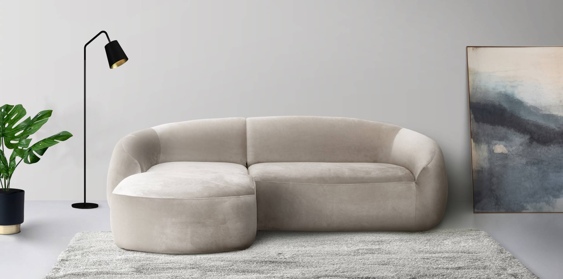 LeGer Home by Lena Gercke Ecksofa »YANI L-Form, Designersofa, organische Form, Masse B/T/H: 255/170/81 cm«, mit Wellenunterfederung, auch in Bouclé, Recamiere rechts/links LeGer Home by Lena Gercke Ecksofa »YANI L-Form, Designersofa, organische Form, Masse B/T/H: 255/170/81 cm«, mit Wellenunterfederung, auch in Bouclé, Recamiere rechts/links von LeGer Home by Lena Gercke