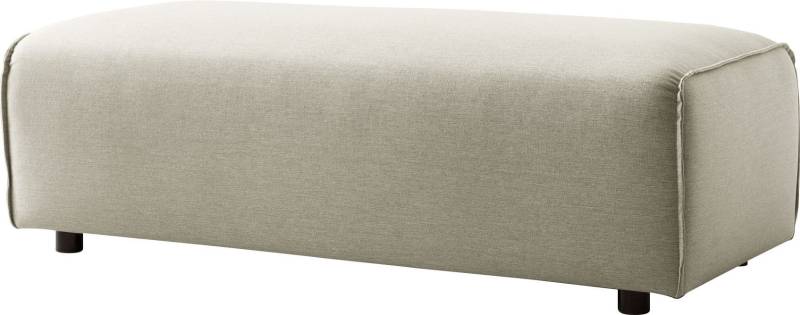 LeGer Home by Lena Gercke Hocker »PIARA, Polsterhocker mit Kedernaht in Cord oder Leinenoptik«, zur Serie PIARA, rechteckig, schwarze Füsse, bequemer Sitzkomfort von LeGer Home by Lena Gercke