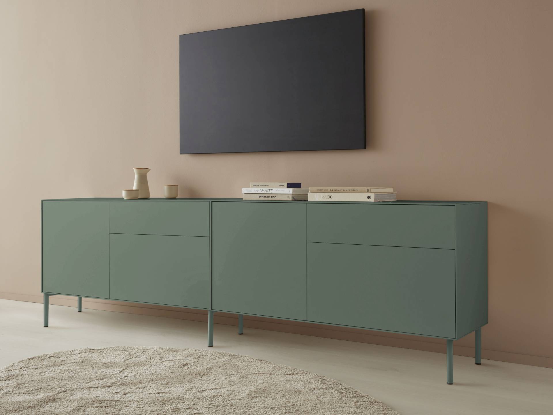 LeGer Home by Lena Gercke Lowboard »Essentials«, (2 St.), Breite: 254cm, MDF lackiert, Push-to-open-Funktion von LeGer Home by Lena Gercke