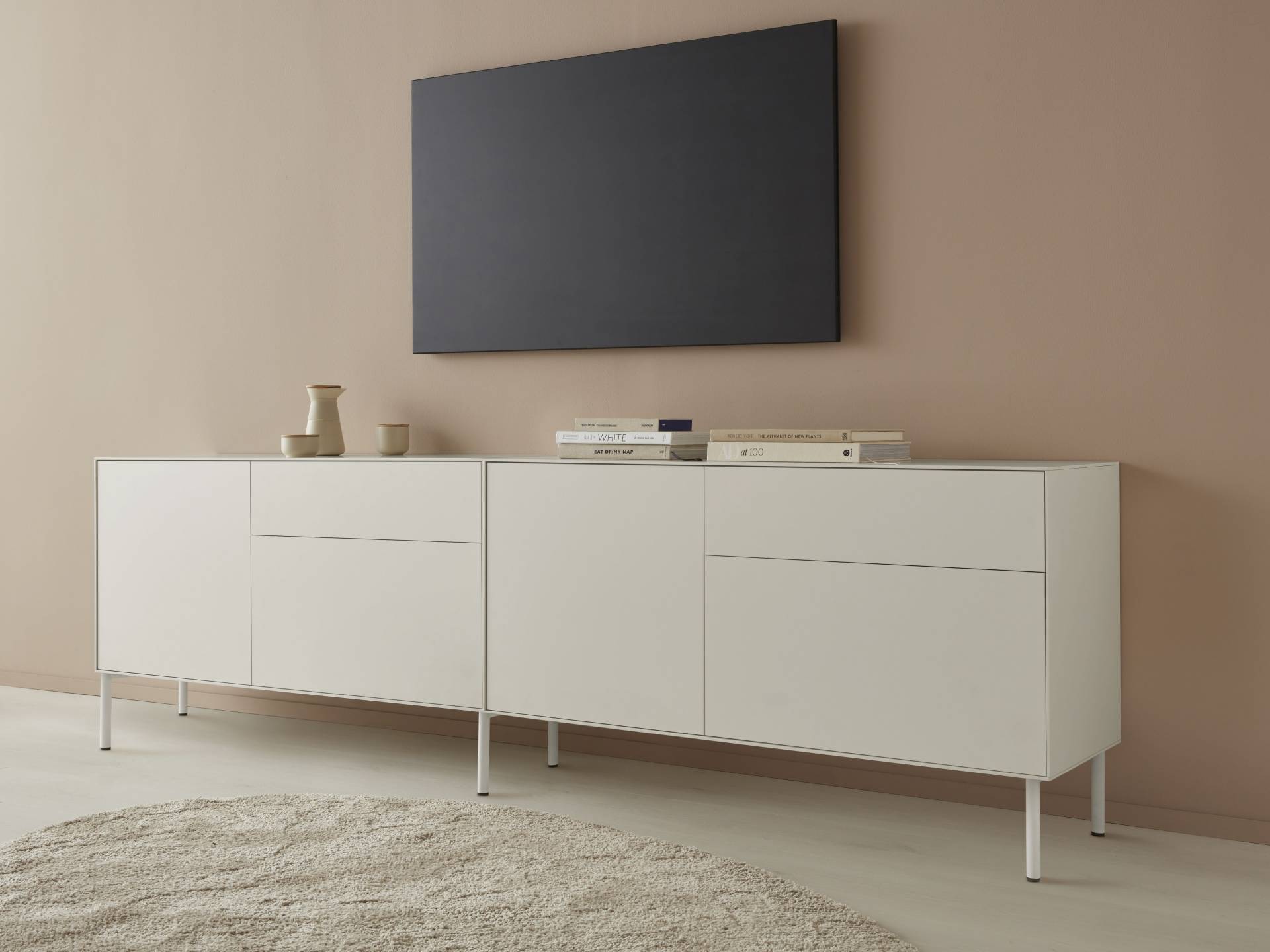 LeGer Home by Lena Gercke Lowboard »Essentials«, (2 St.), Breite: 254cm, MDF lackiert, Push-to-open-Funktion von LeGer Home by Lena Gercke