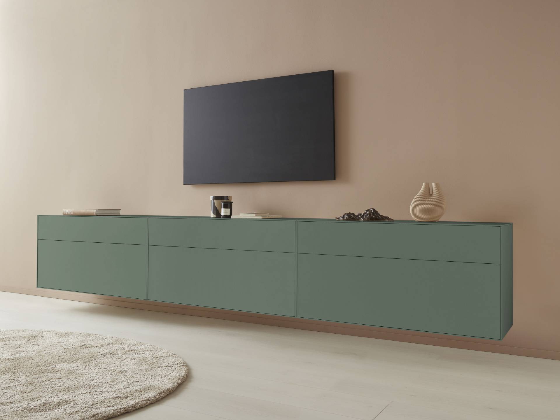 LeGer Home by Lena Gercke Lowboard »Essentials«, (3 St.), Breite: 336cm, MDF lackiert, Push-to-open-Funktion von LeGer Home by Lena Gercke