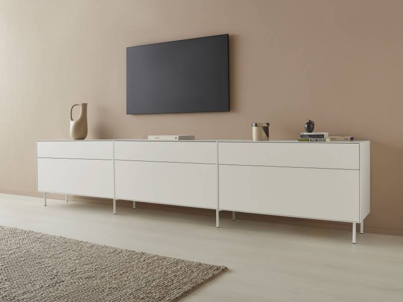LeGer Home by Lena Gercke Lowboard »Essentials«, (3 St.), Breite: 336cm, MDF lackiert, Push-to-open-Funktion von LeGer Home by Lena Gercke