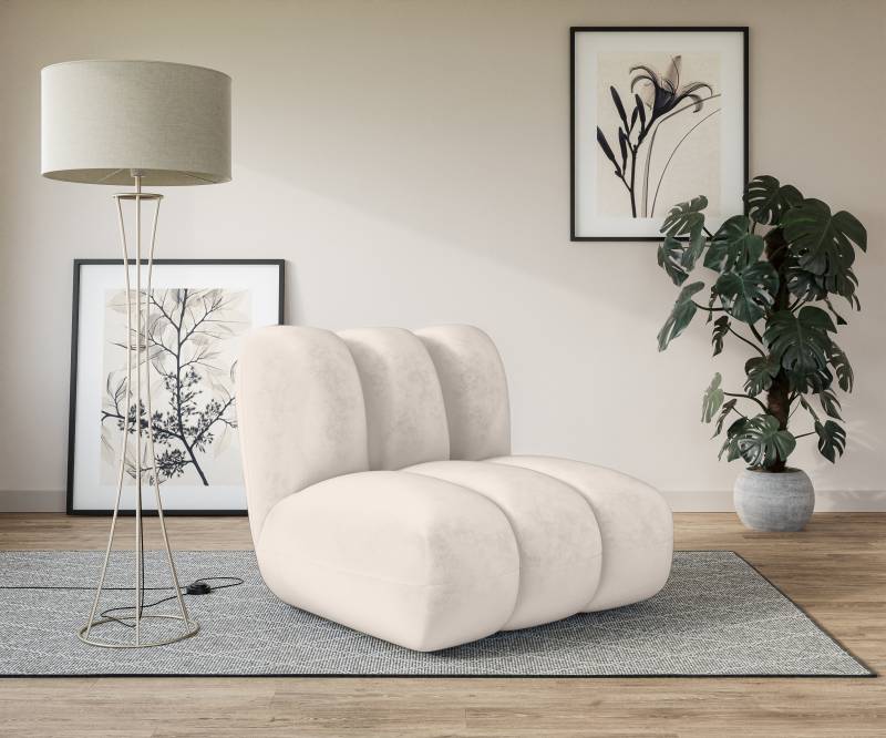 LeGer Home by Lena Gercke Sessel »Priya Loungesessel, moderne Steppung, auch in Bouclé«, perfektes Einzelstück, gemütlich und modern, B/T/H: 90/106/84 cm von LeGer Home by Lena Gercke