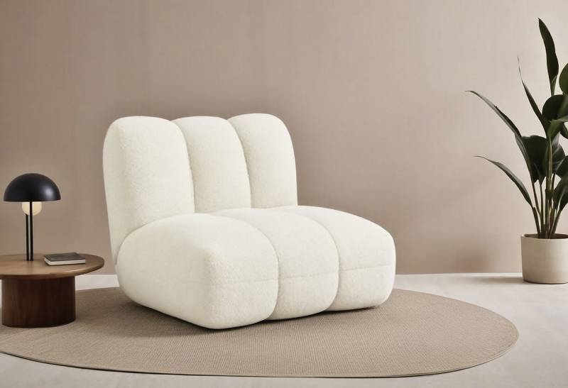 LeGer Home by Lena Gercke Sessel »Priya Loungesessel, moderne Steppung, auch in Bouclé«, perfektes Einzelstück, gemütlich und modern, B/T/H: 90/106/84 cm von LeGer Home by Lena Gercke