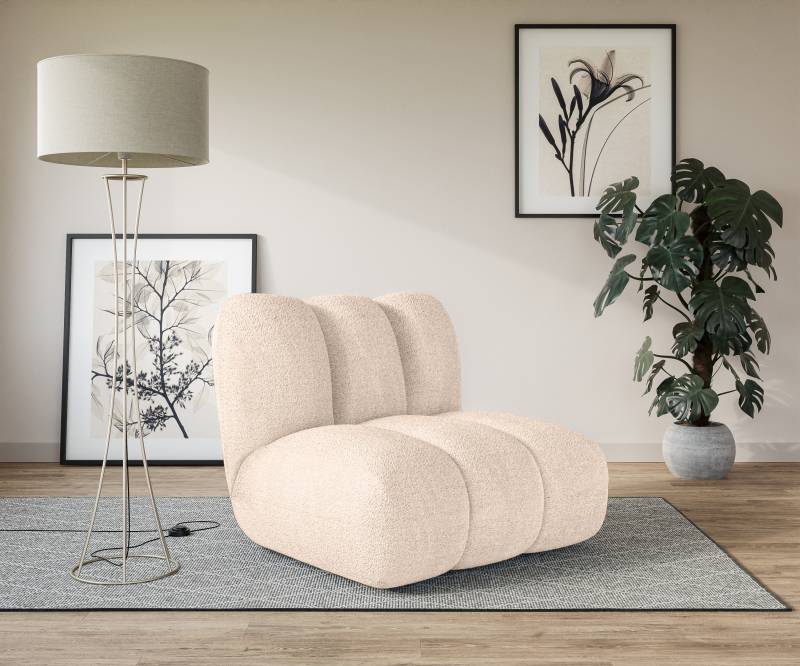LeGer Home by Lena Gercke Sessel »Priya Loungesessel, moderne Steppung, auch in Bouclé«, perfektes Einzelstück, gemütlich und modern, B/T/H: 90/106/84 cm von LeGer Home by Lena Gercke