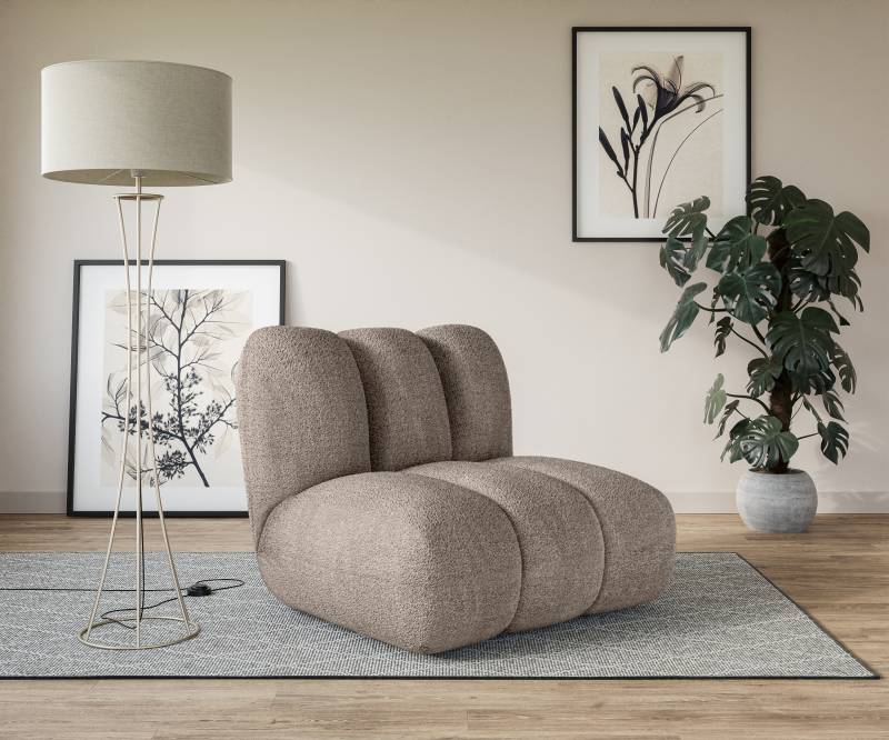 LeGer Home by Lena Gercke Sessel »Priya Loungesessel, moderne Steppung, auch in Bouclé«, perfektes Einzelstück, gemütlich und modern, B/T/H: 90/106/84 cm von LeGer Home by Lena Gercke