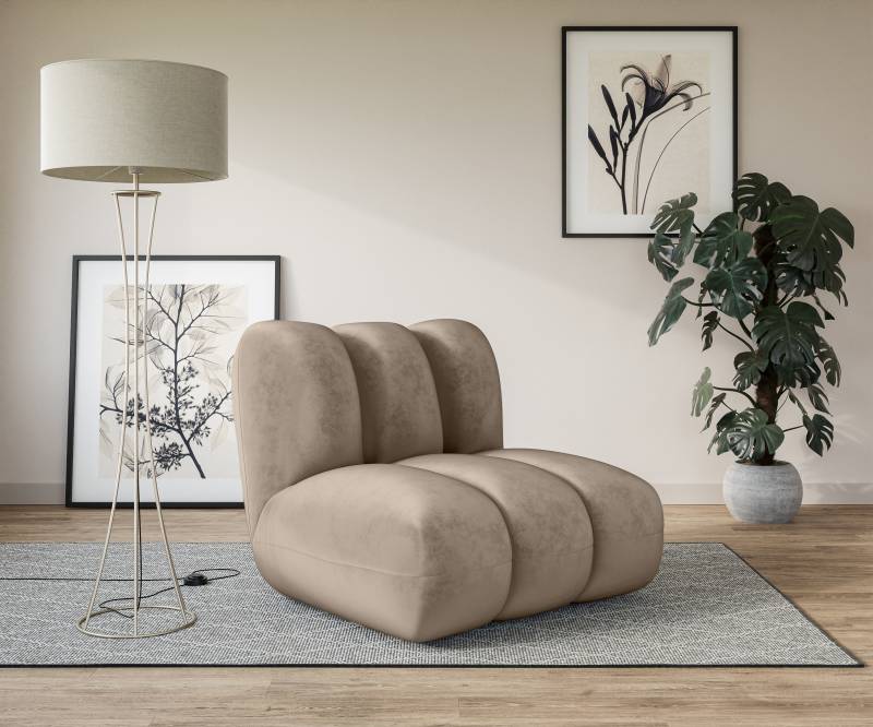 LeGer Home by Lena Gercke Sessel »Priya Loungesessel, moderne Steppung, auch in Bouclé«, perfektes Einzelstück, gemütlich und modern, B/T/H: 90/106/84 cm von LeGer Home by Lena Gercke