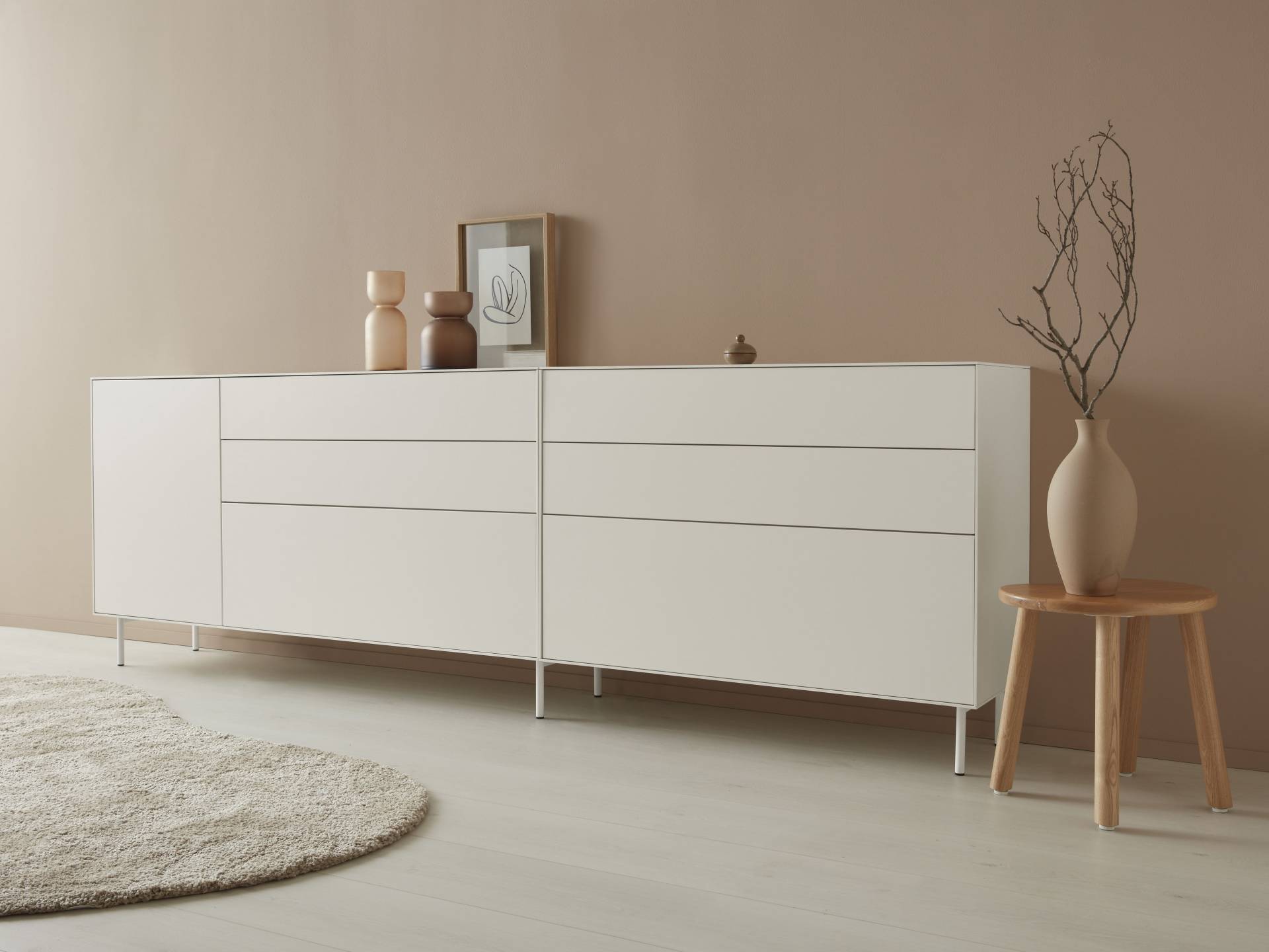 LeGer Home by Lena Gercke Sideboard »Essentials«, (2 St.), Breite: 279cm, MDF lackiert, Push-to-open-Funktion von LeGer Home by Lena Gercke