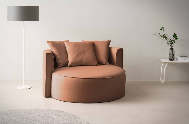 LeGer Home by Lena Gercke XXL-Sessel »ISALIE, Sessel in modernen Farben, Lesesessel, Loveseat, Big-Sessel«, trendige Stoffe, mit 3 Zierkissen, grosse Sitzfläche, Hocker optional von LeGer Home by Lena Gercke