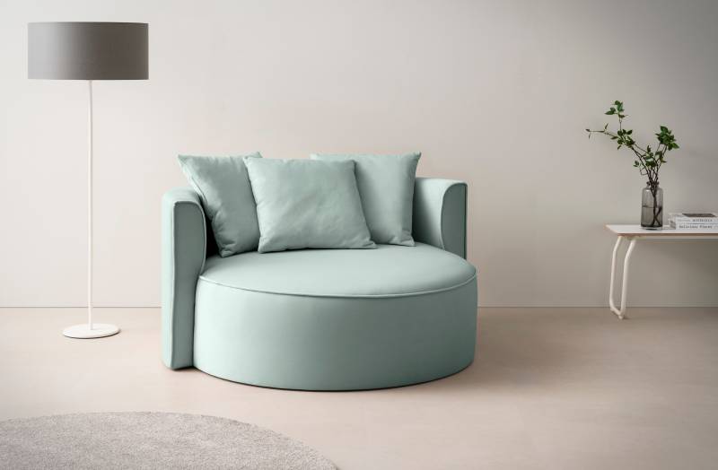 LeGer Home by Lena Gercke XXL-Sessel »ISALIE, Sessel in modernen Farben, Lesesessel, Loveseat, Big-Sessel«, trendige Stoffe, mit 3 Zierkissen, grosse Sitzfläche, Hocker optional von LeGer Home by Lena Gercke