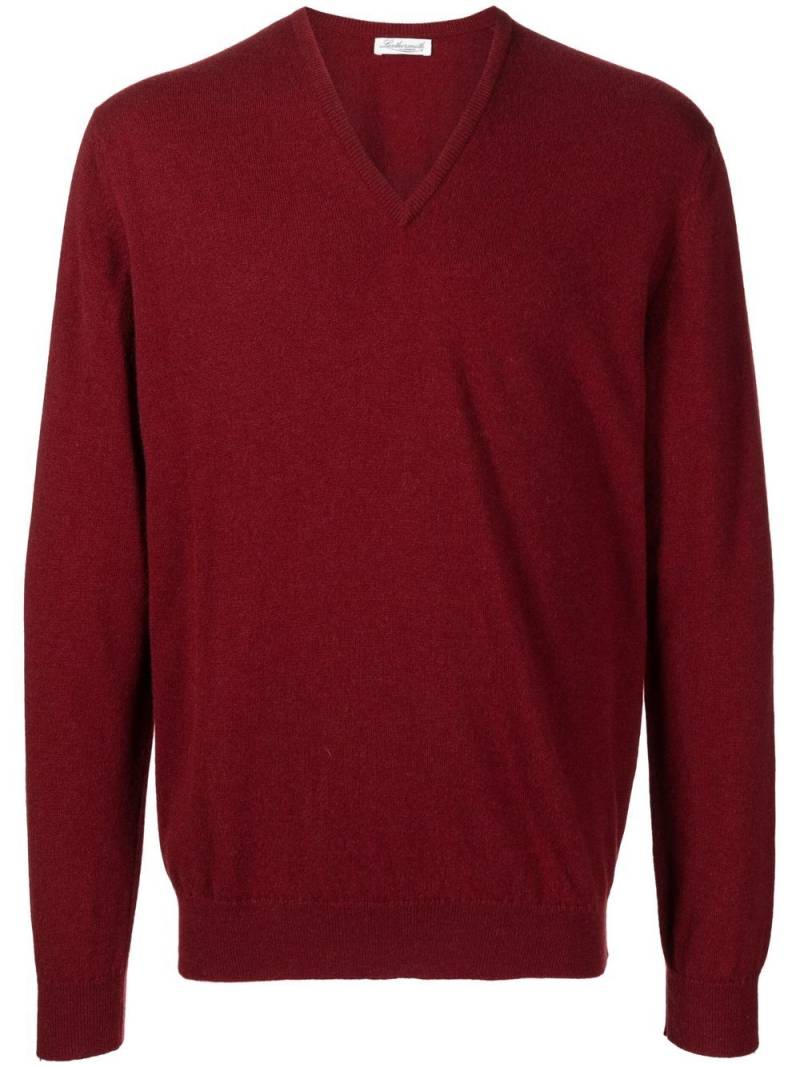 Leathersmith of London V-neck knit jumper - Red von Leathersmith of London