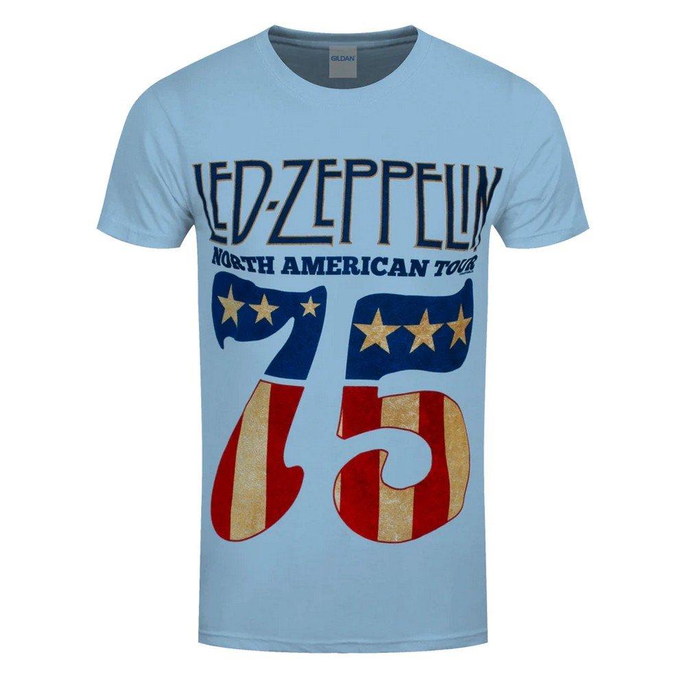 1975 North American Tour Tshirt Herren Hellblau L von Led Zeppelin