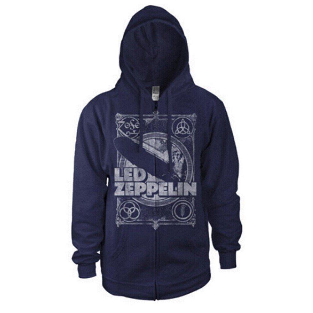 Hoodie Mit Durchgehendem Reißverschluss Damen Blau S von Led Zeppelin