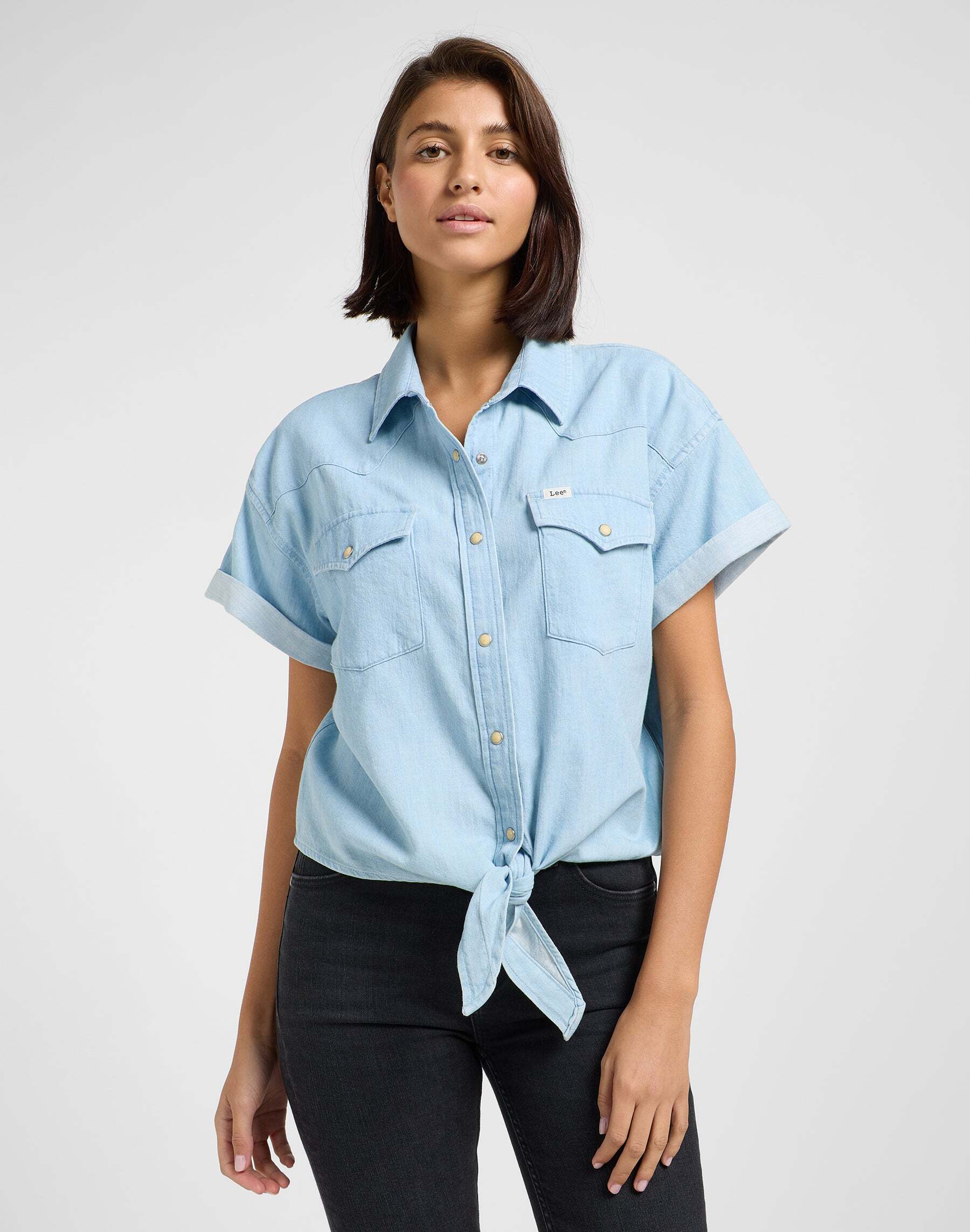 Lee® Jeansbluse »LEE Jeanshemd Crop Tied Western Shirt« von Lee®