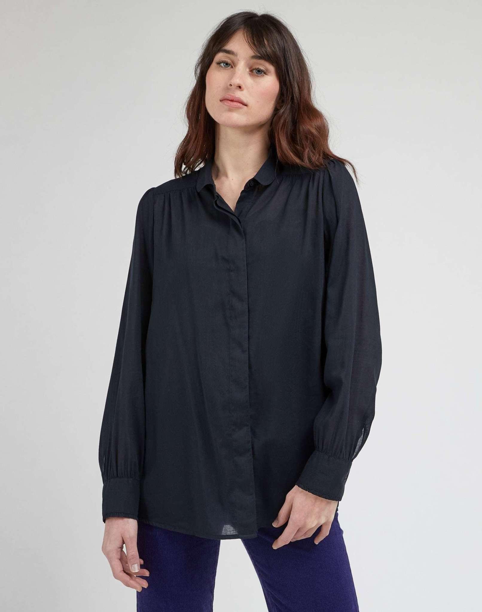 Blusen Shirred Blouse Damen Schwarz L von Lee