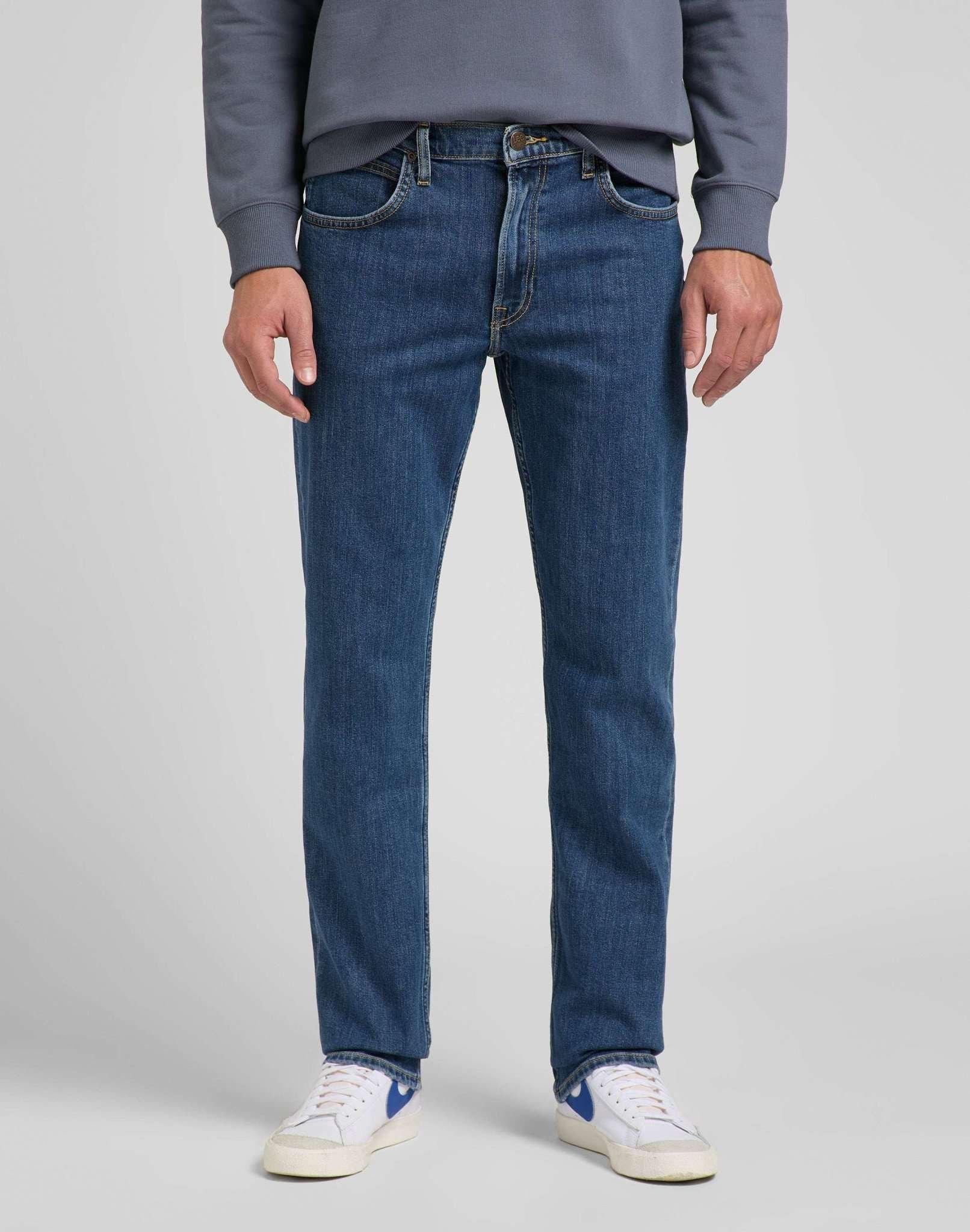 Jeans Straight Leg Brooklyn Herren Blau Denim L32/W44 von Lee