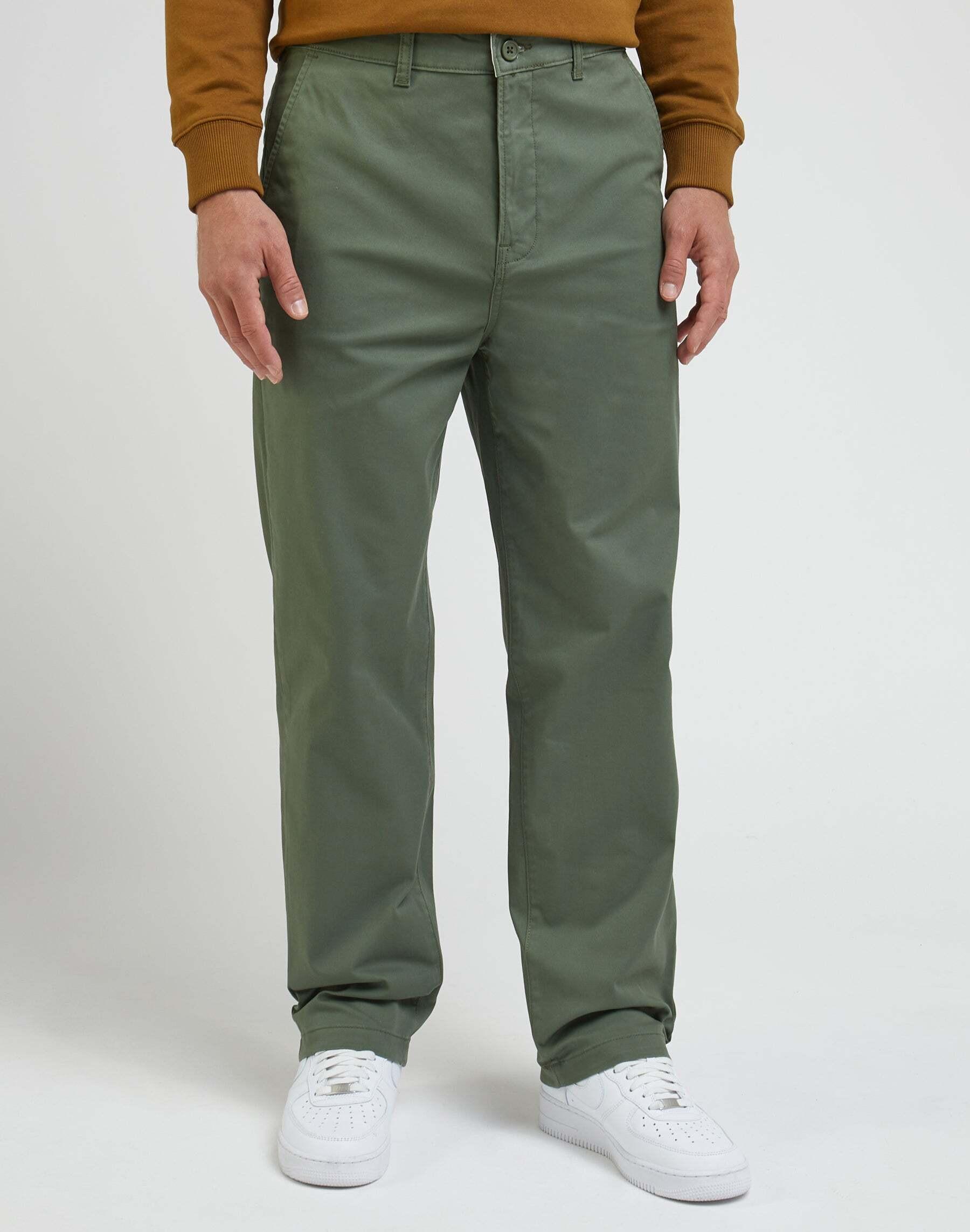 Chinos Relaxed Chino Leesures Herren Grün L34/W32 von Lee