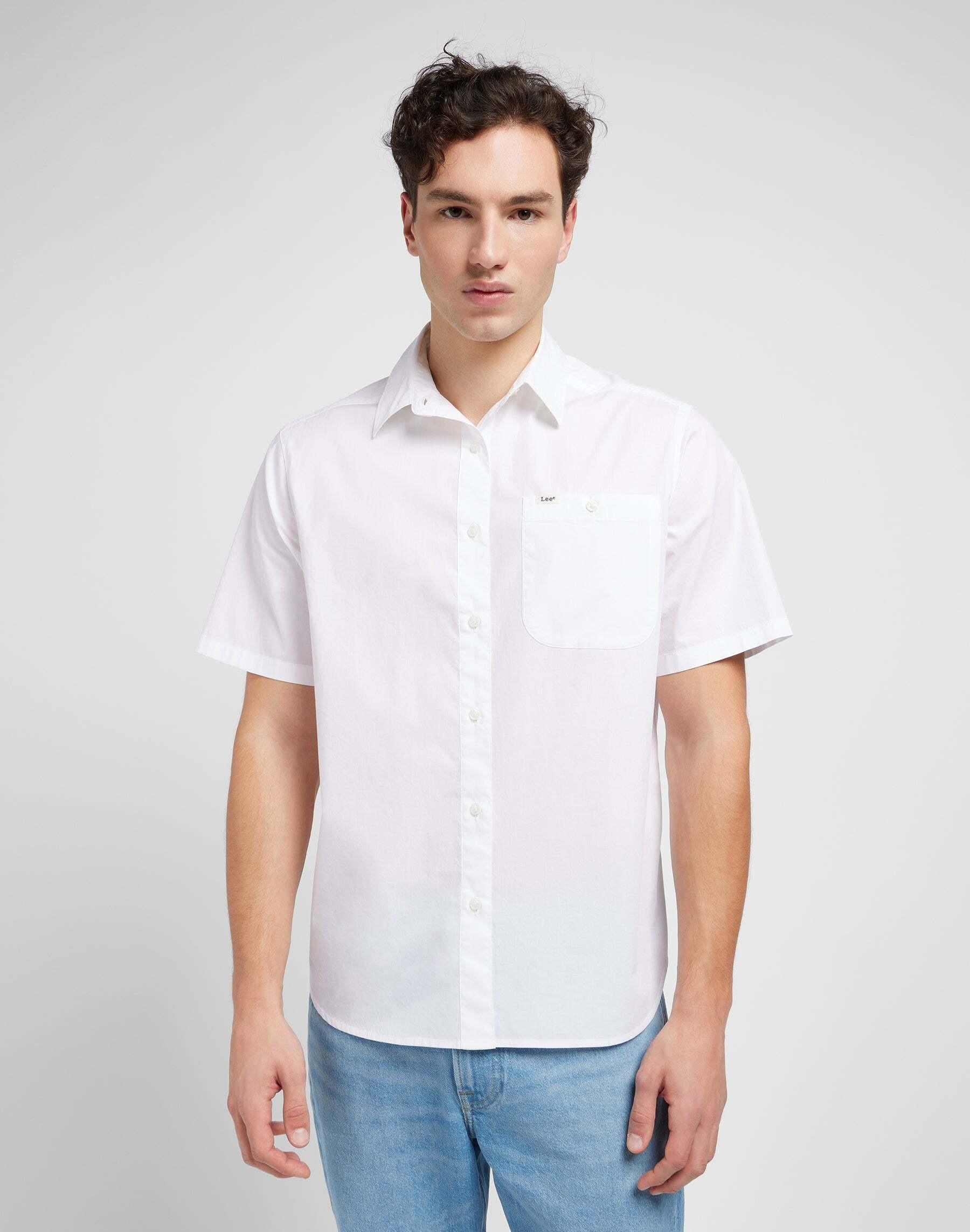 Hemden Patch Shirt Herren Weiss M von Lee