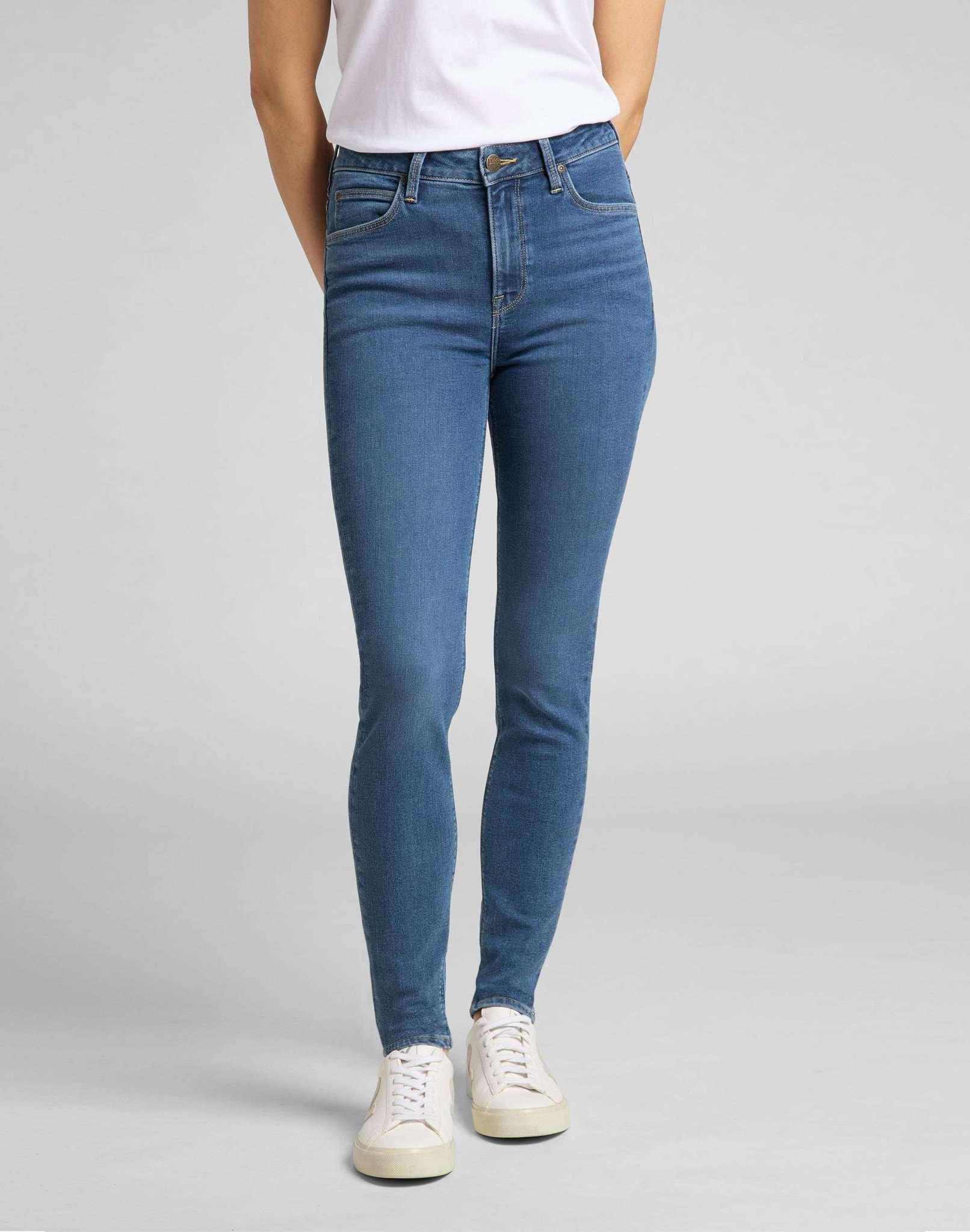 Jeans Skinny Fit Scarlett High Damen Blau Denim L33/W27 von Lee