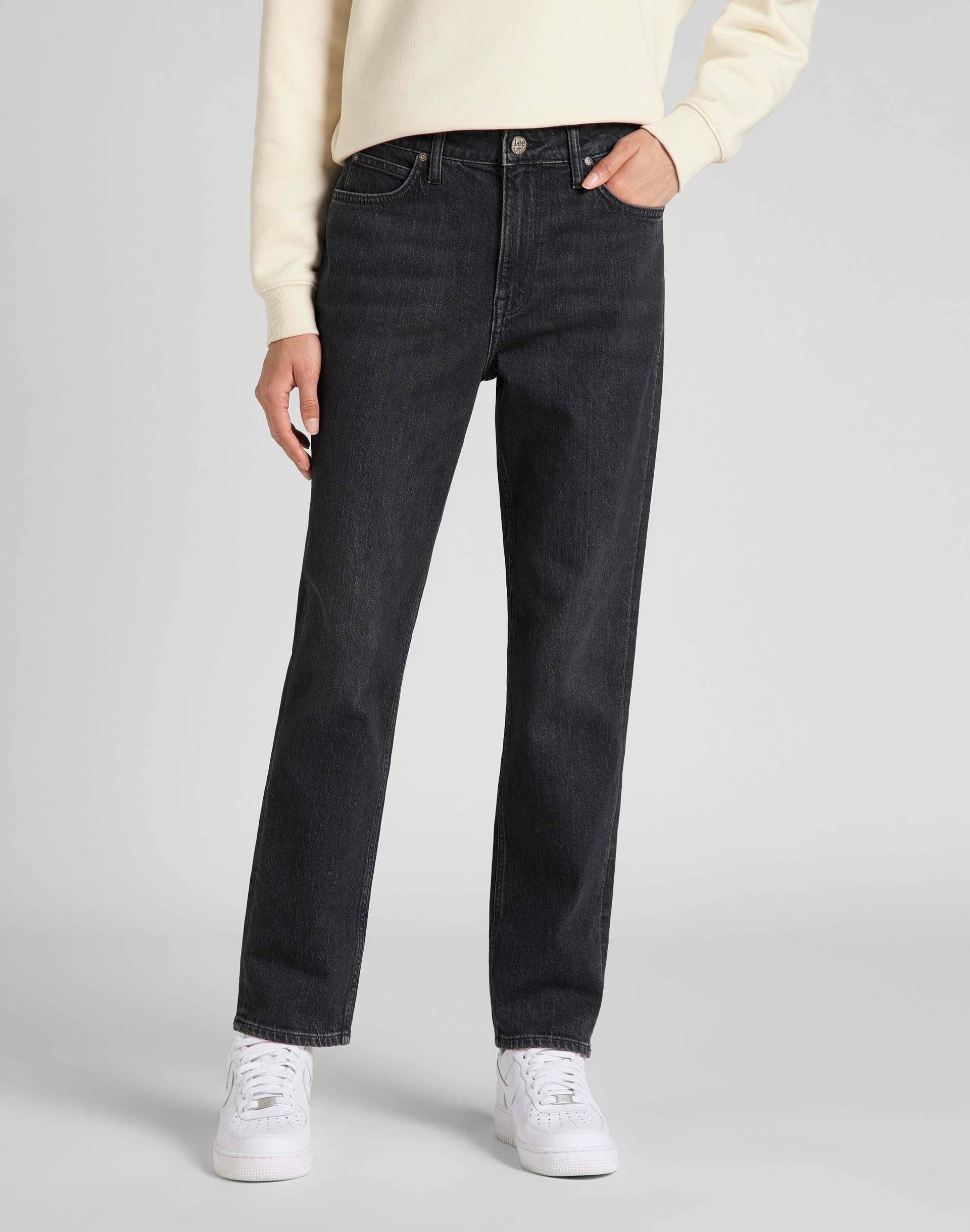 Jeans Straight Leg Carol Damen Schwarz L31/W30 von Lee