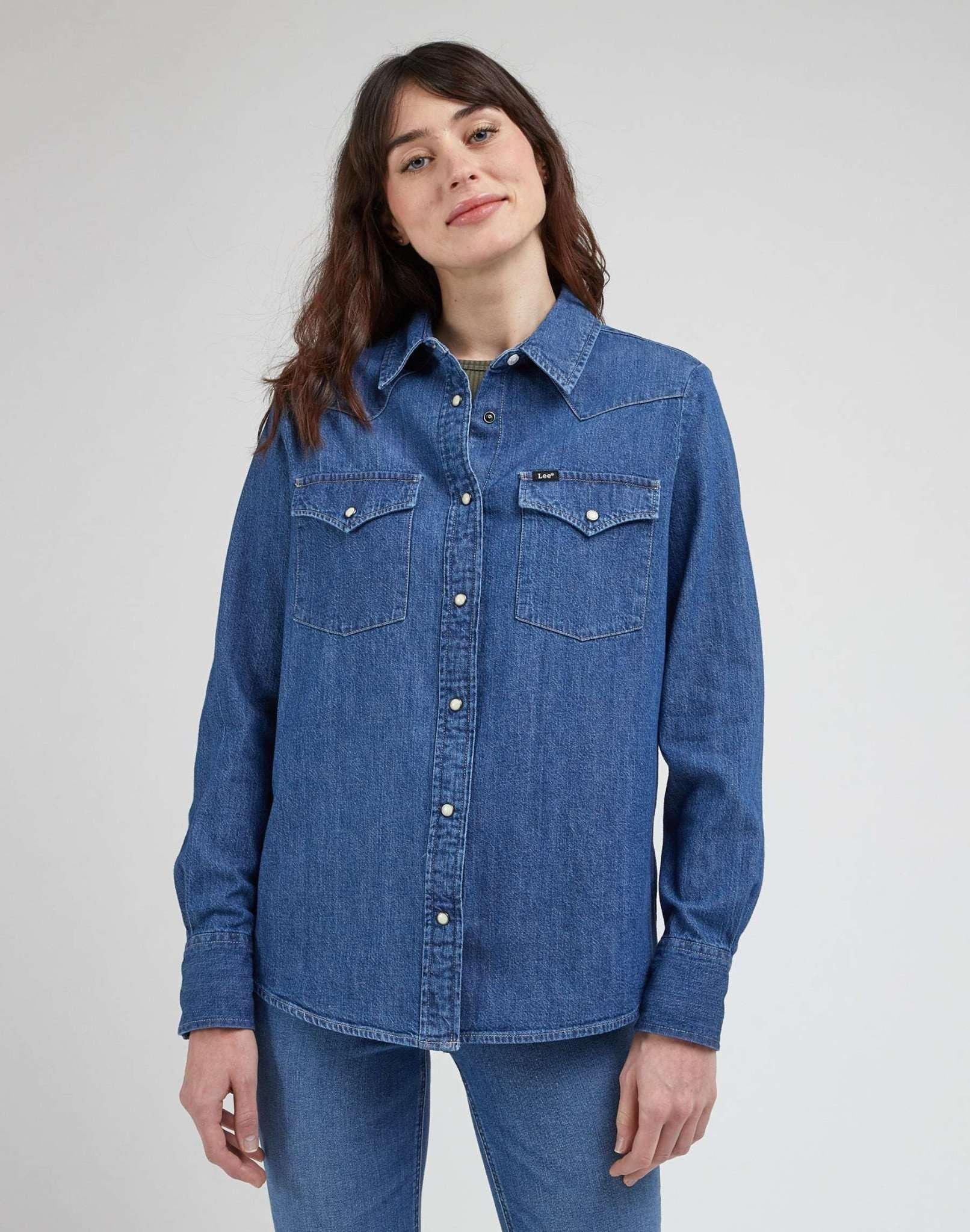 Jeanshemden Western Shirt Damen Blau XS von Lee