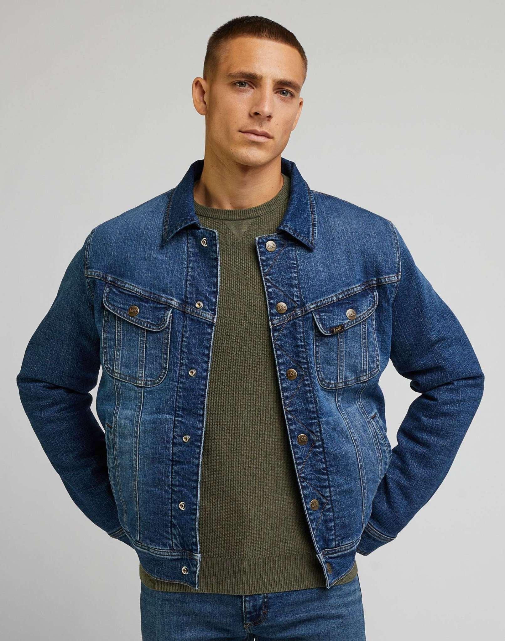 Jeansjacken Reversable Rider Jacket Herren Blau M von Lee