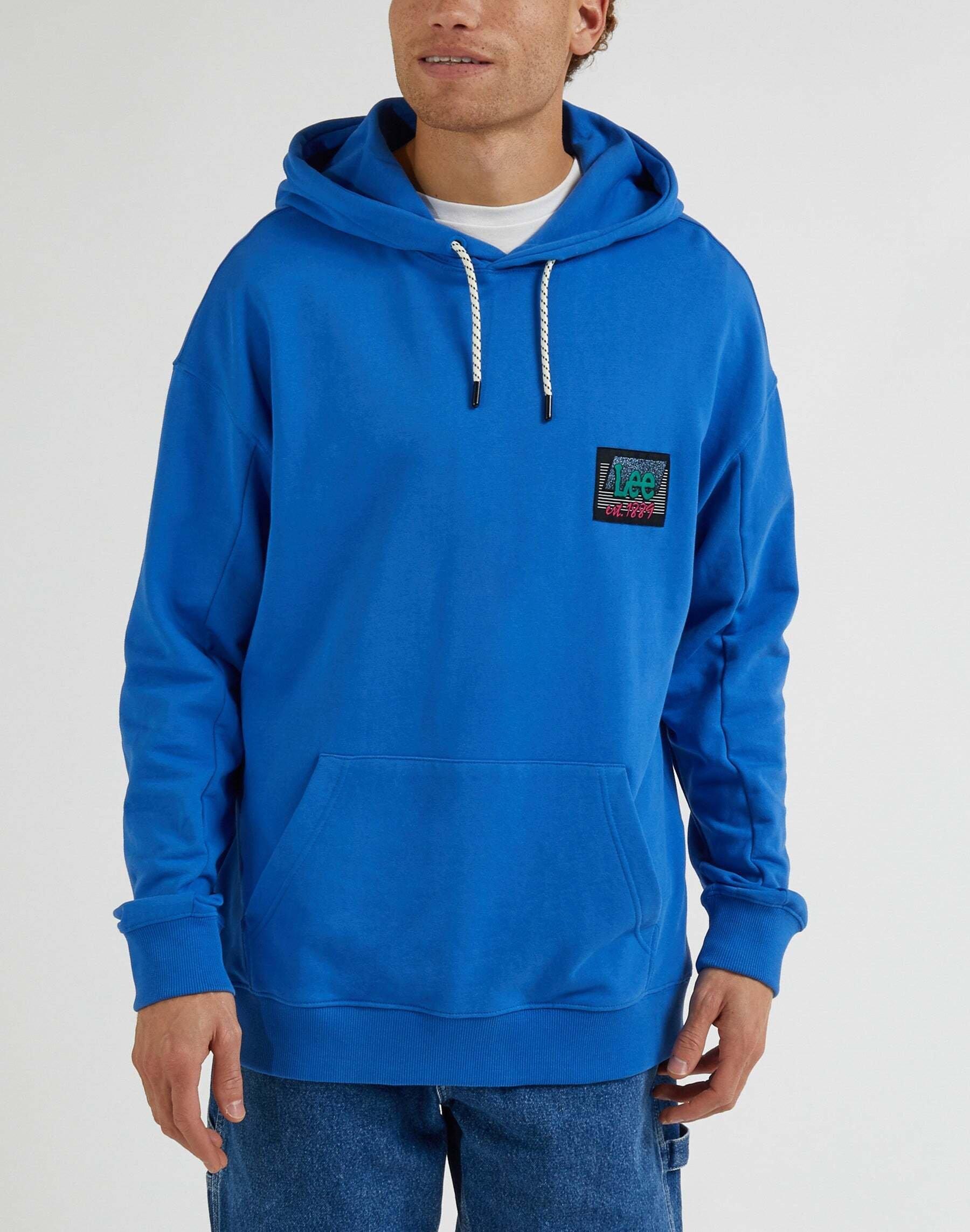 Kapuzenpullover Loose Seasonal Hoodie Herren Blau M von Lee