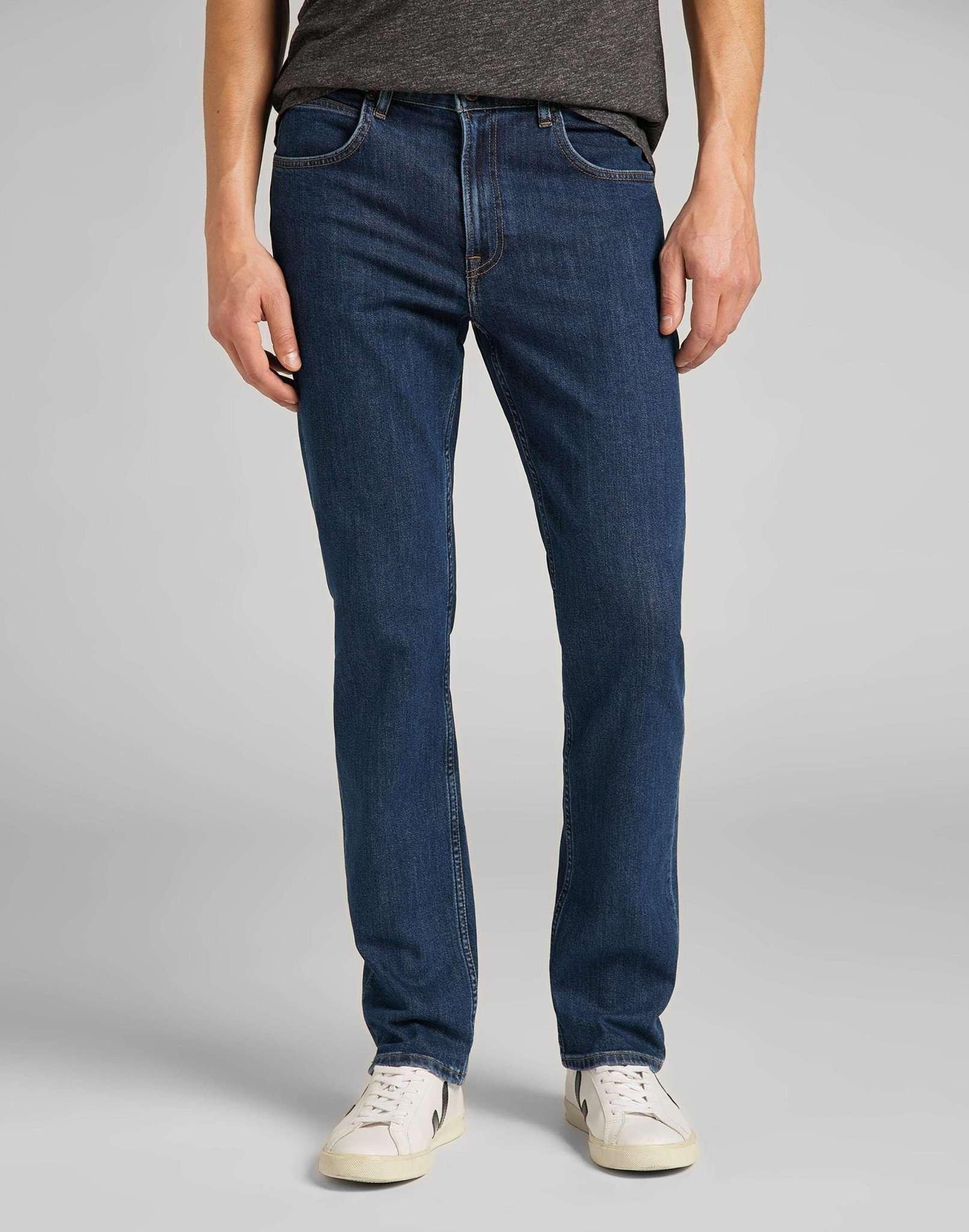 Jeans Straight Leg Brooklyn Herren Blau Denim L32/W36 von Lee