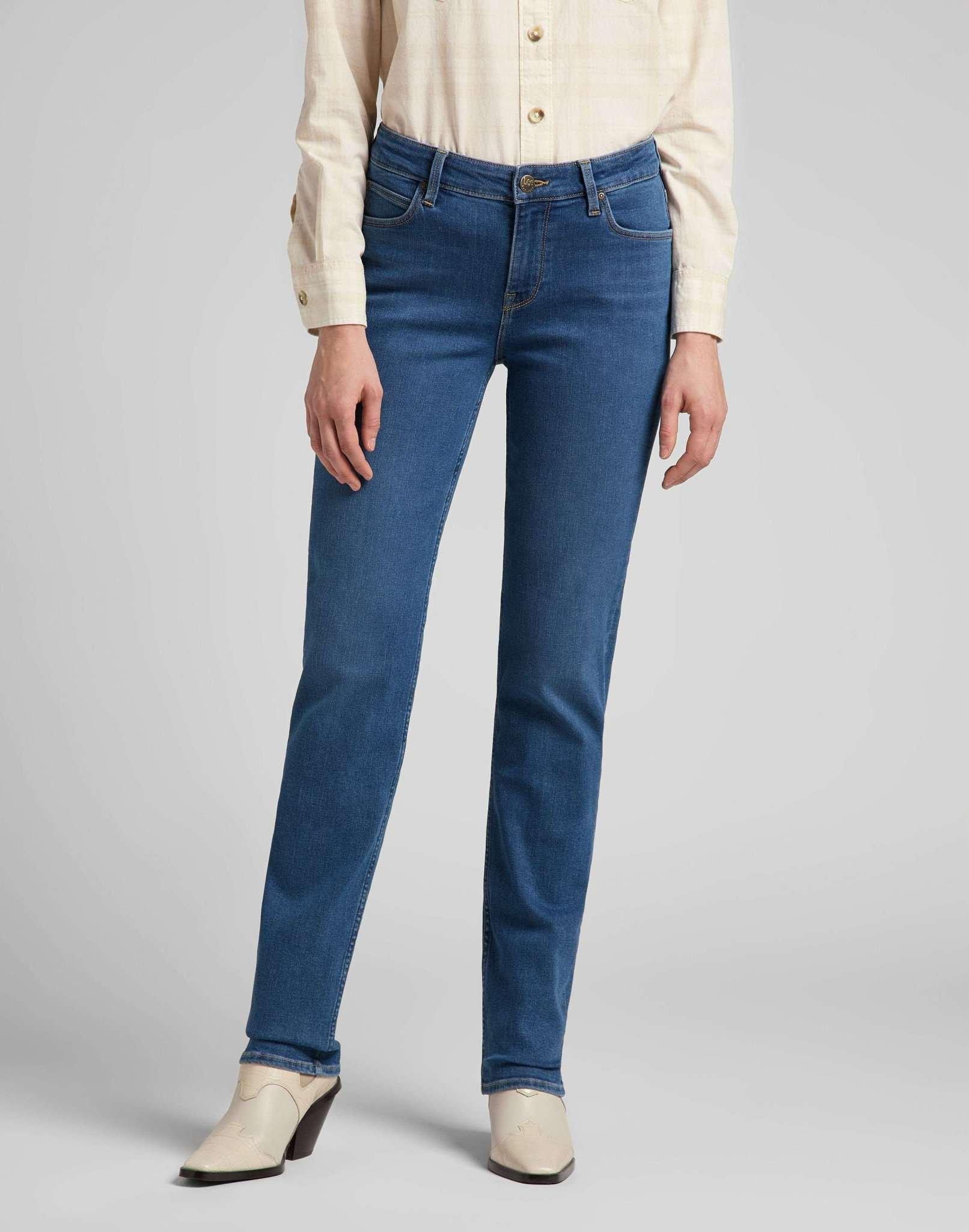Jeans Straight Leg Marion Damen Blau Denim L33/W26 von Lee