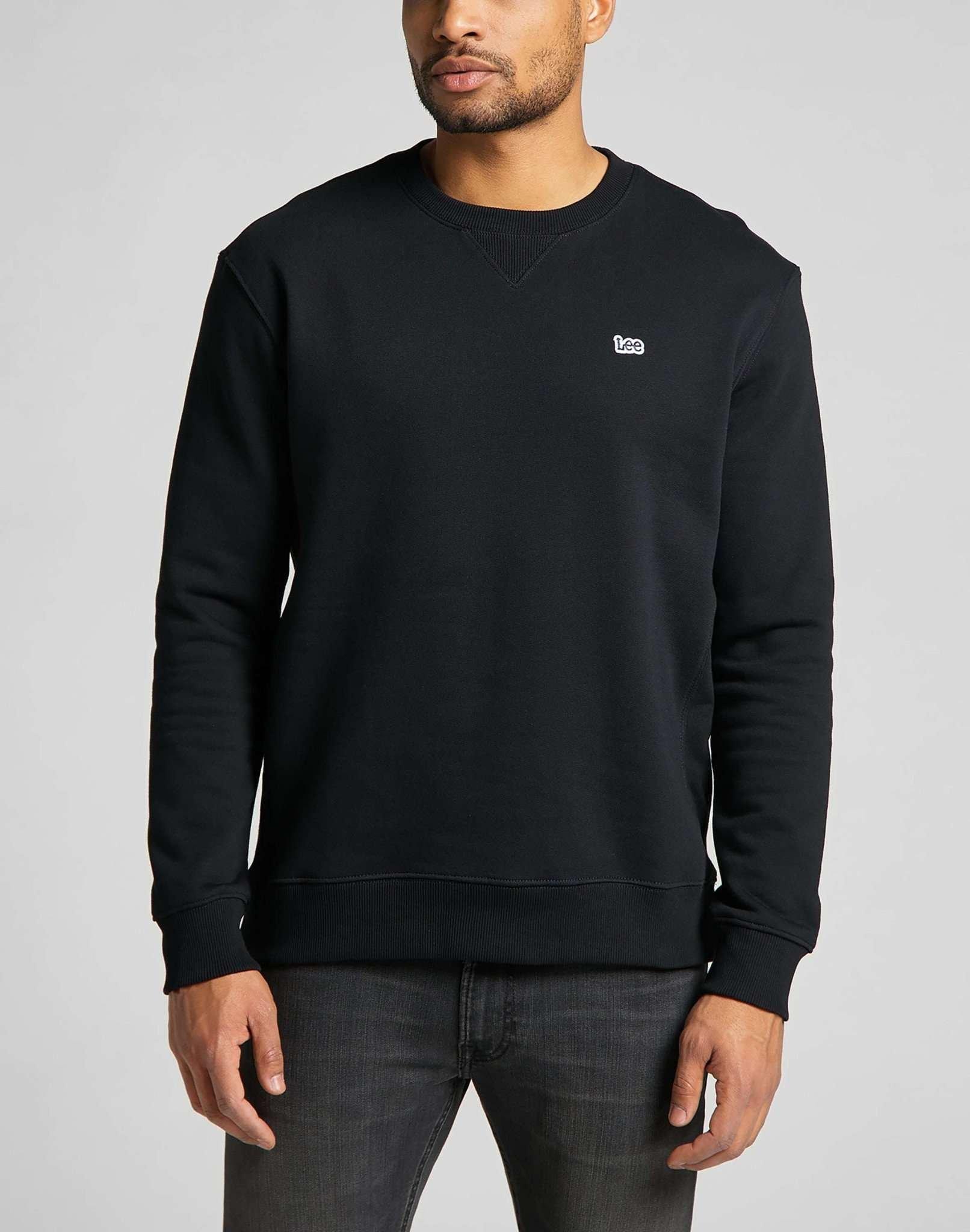 Sweatshirt Plain Crew Herren Schwarz XL von Lee